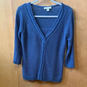 Cable & Gauge Blue Women's Sweater by Coldwater Creek